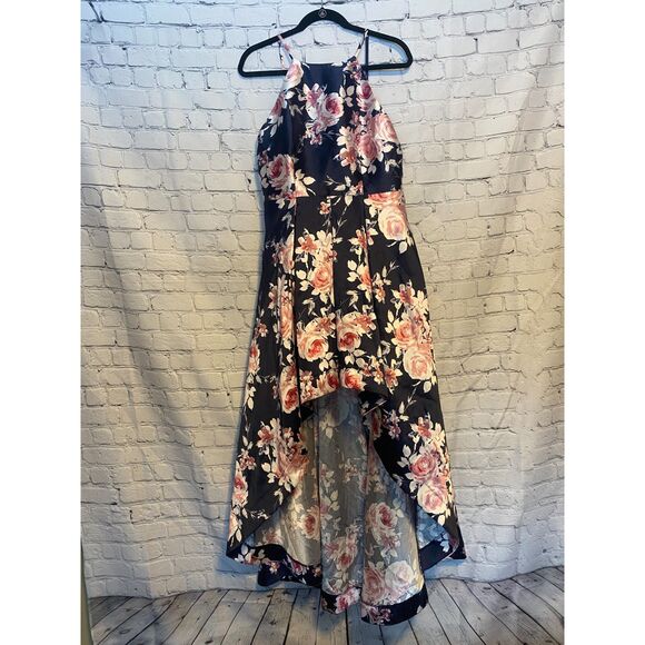 Speechless Size 13 Hi Low Halter Dress Floral Print Pockets Prom Formal NWT - Picture 1 of 15